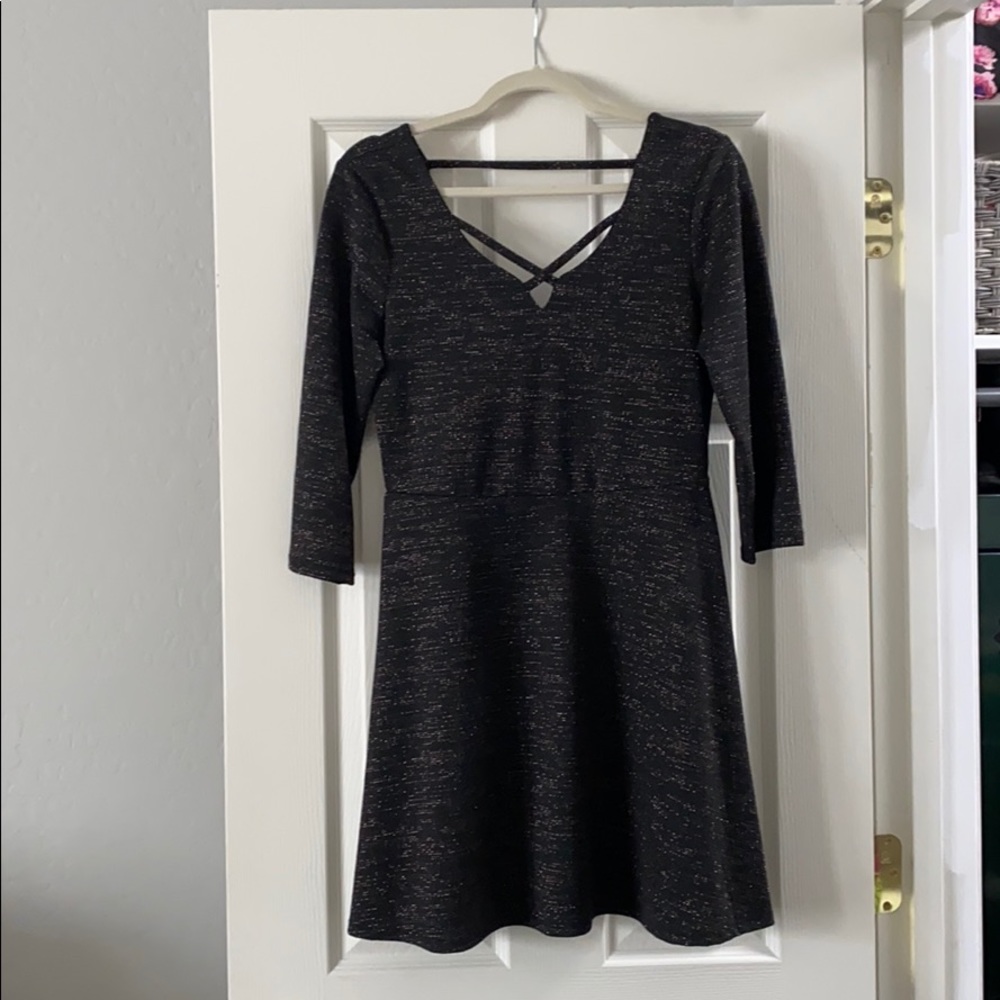 Black dress with gold accent